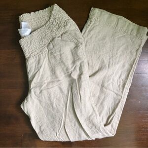 Motherhood Maternity Size Medium Tan Linen Blend Pants